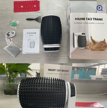 Automatic Cat Self Groomer Wall Corner Brushes Soft Cat Corner Scratcher Self Grooming